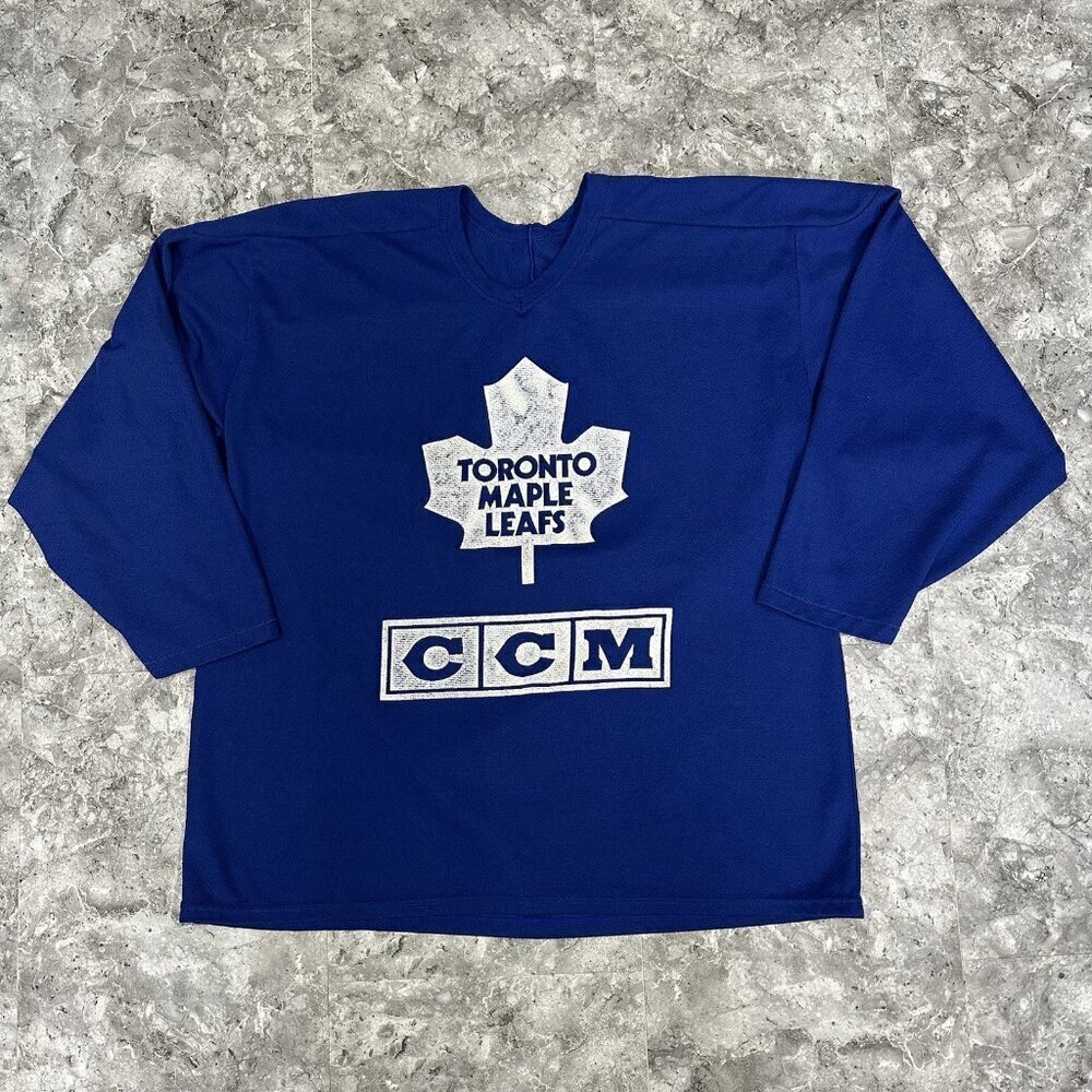 Vintage CCM Maska Toronto Maple Leafs NHL Hockey Practice Jersey Mens XL Blue